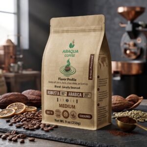 Roasted Coffee Ground, Robusta 80% and Arabica 20%. Blended 250 G